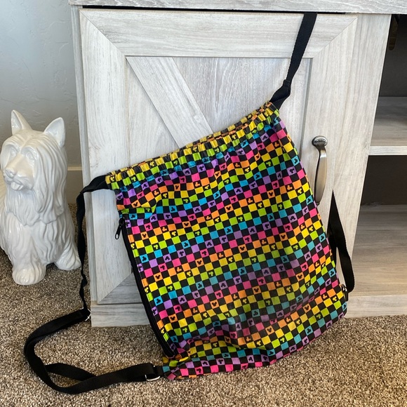 Mickey Mouse All Over Print Disney Backpack Double Sided Colorful/ Rainbow Rare - Picture 1 of 7